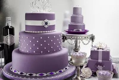 Purple Tiered Cakes