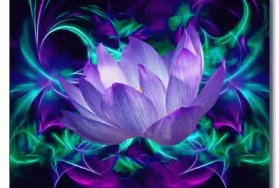 Purple Lotus Flower-Art