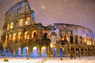 Colosseum in snow