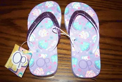 Girls Glitter Flip Flops