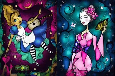 Stained-glass Alice Mulan