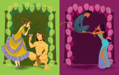 Jane Tarzan / Aladdin Jasmine jigsaw puzzle