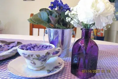 Tea Cup and Purple Bottle