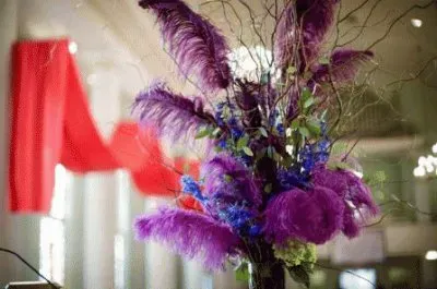 Centerpiece with Long Purple Feathers jigsaw puzzle