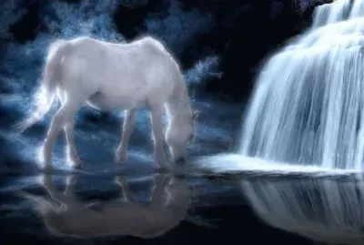 white horse waterfall