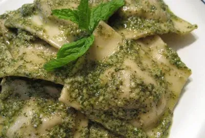 pesto ravioli