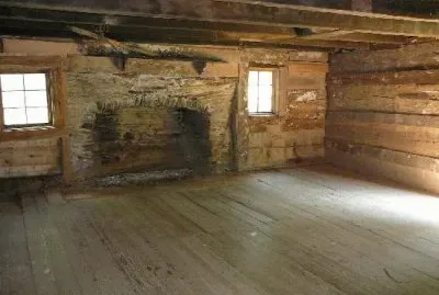 fireplace in walker cabin