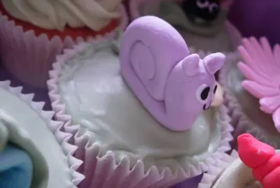 Cute Purple Snail Cupcake