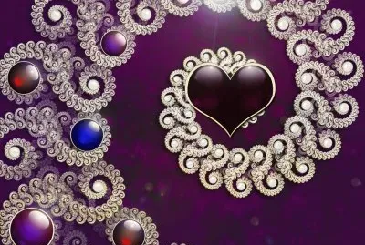 Deep Purple Heart and Beads