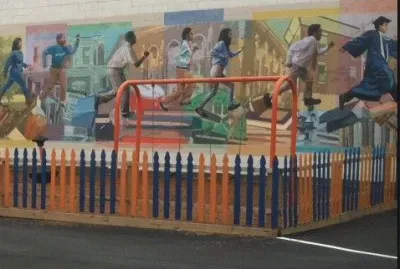 school yard mural