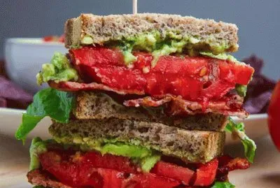 tomato avocado club sandwich