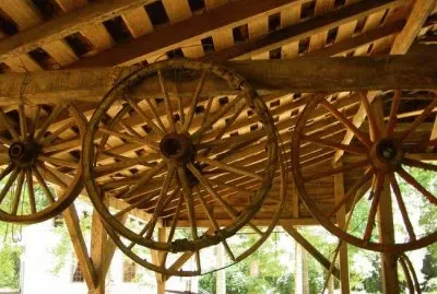 old stagecoach wheels