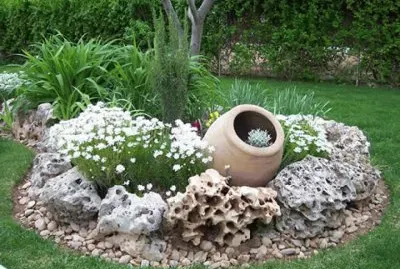 jardin con piedra
