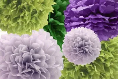 Tissue Paper Pom Poms-Decorations