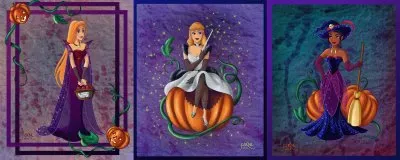 Halloween Giselle Cinderella Tiana jigsaw puzzle
