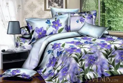 Purple Floal Bedroom