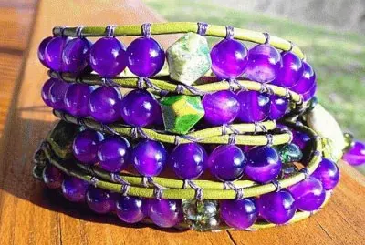 Purple Agate African Bracelet