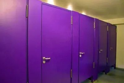 Purple Bathroom Stalls
