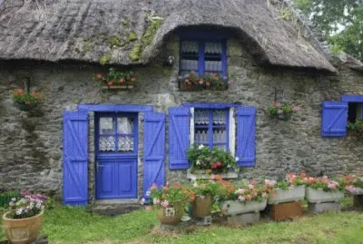 Cottage with Blue Doors