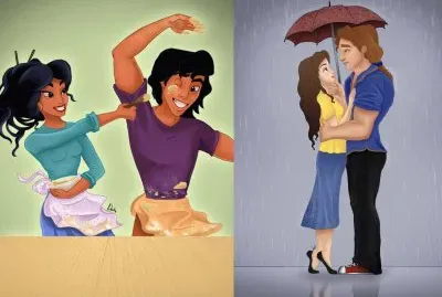 Aladdin + Jasmine   Belle + Beast