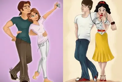 Rapunzel + Eugene  SnowWhite + prince jigsaw puzzle