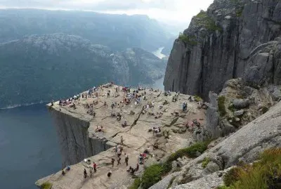 Preikestolen 605m above the Lysefjord  in Forsand