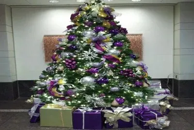 Pretty Purple   Silver Christmas Tree jigsaw puzzle