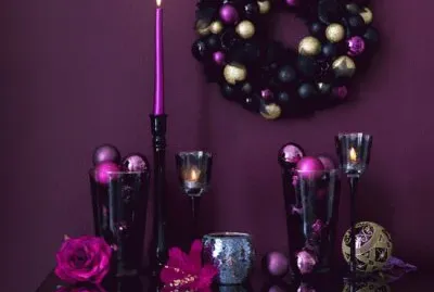 Purple Christmas Entry Table
