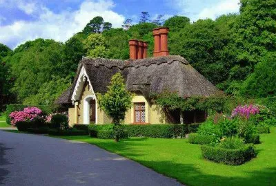 Thatched Cottage in Ireland, and yes, the grass re jigsaw puzzle