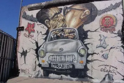 The former Wall at the DDR site  Berlin