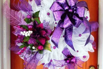 Art Deco Christmas Mesh Wreath
