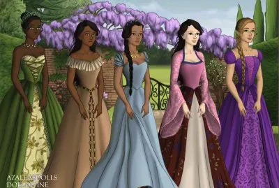 Tiana Pocahontas Jasmine Mulan Rapunzel