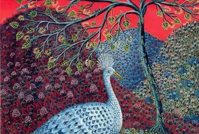 Peacock with Locusts