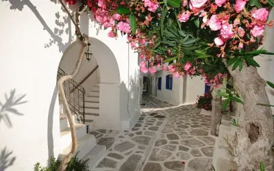 Narrow Streets in Santorini  Greece