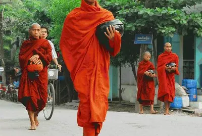 Monks begging for Food  Myanmar jigsaw puzzle
