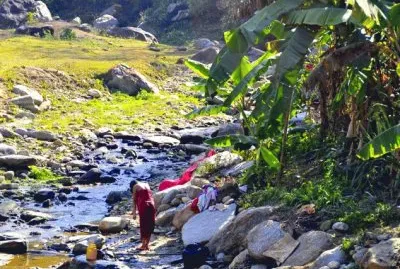 Laundry in the River  Nepal