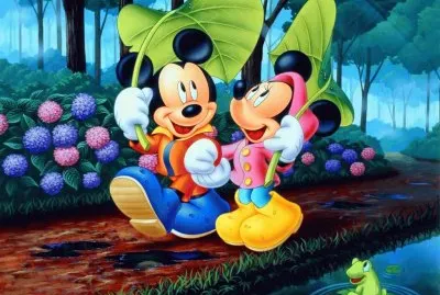 Minnie and Mickey Mouse