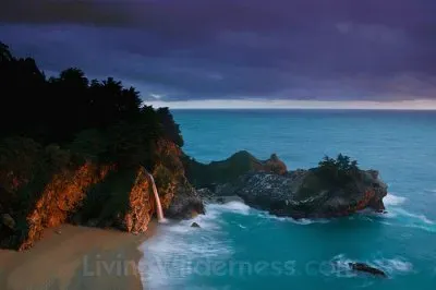 Stormy Sunset Over McWay Falls-Big Sur jigsaw puzzle
