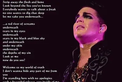 underneath lyrics by adam lambert