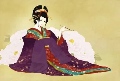 Art  Geisha in beautiful Kimono jigsaw puzzle