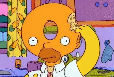 homero con cabeza de rosquilla