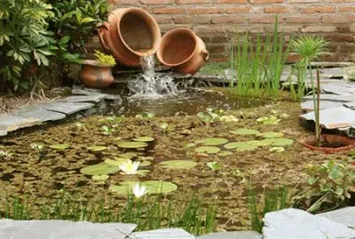 estanque de jardin con cascada