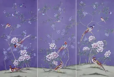 Elegant Hand Painted Chinoiserie Wallpaper