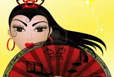 mujer con peineta y abanico