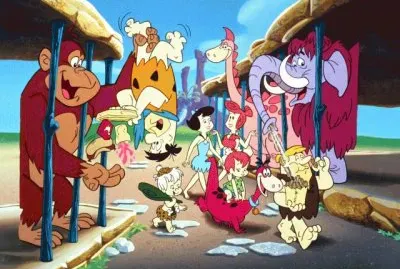 Fred and Wilma Flintstone,  Betty and Barnie Rubble