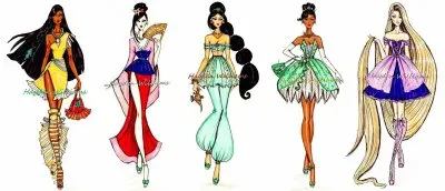 Pocahontas Mulan Jasmine Tiana Rapunzel