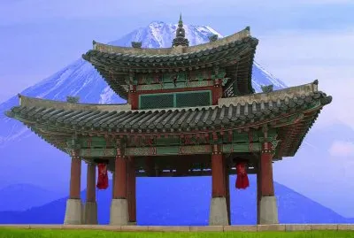 In front of the Mountain