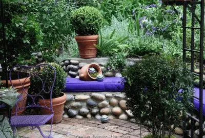 Patio Courtyard with Purple Accents