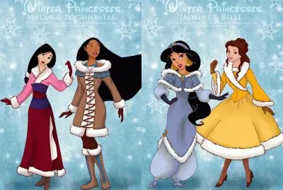 Mulan Pocahontas Jasmine Belle