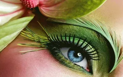 Green Flower Eye make up